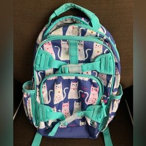 Pottery Barn Small Backpack, Mackenzie Navy/Turquoise Kitty Hearts